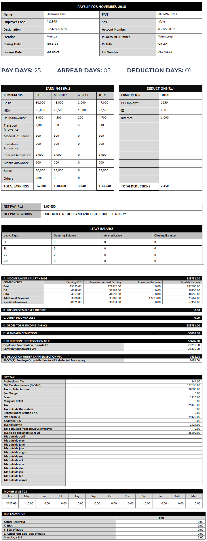 payslip
