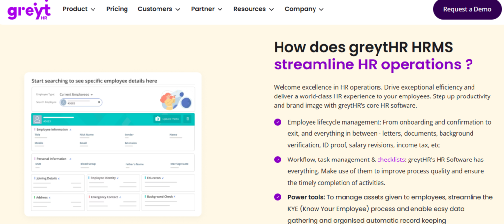 Hrms Software Hr Software Hr Software Greythr Core Hr Employee Record Screen Managing Lifecycle, Documents, Salary Revisions, And Background Verification For Smbs