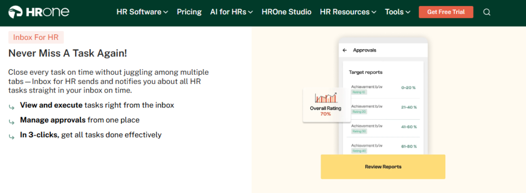Hrone Inbox For Hr Screen Closing Tasks In Three Clicks, Decision-Ready Hr Analytics Software India