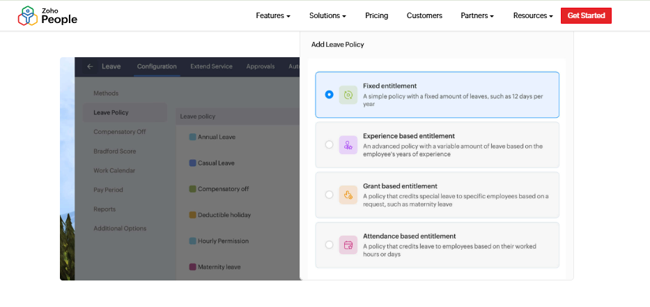 Zoho People Leave Management System Adding Fixed, Experience, Grant, And Attendance Based Leave Policies