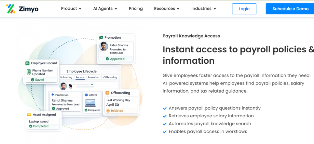 Hrms Software Hr Software Hr Software Zimyo Ai Powered Hr System Giving Employees Instant Access To Payroll Policies And Salary Information