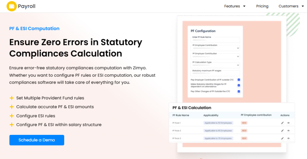  Zimyo Payroll Screen For Pf And Esi Computation Ensuring Zero-Error Statutory Compliance Calculation