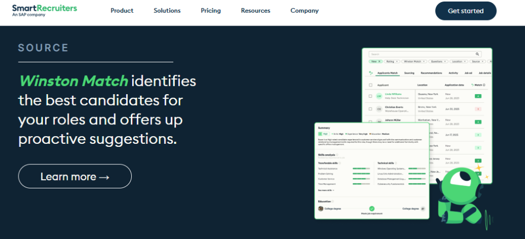 Smartrecruiters Ai Recruiting Software Winston Match Identifying And Ranking Best-Fit Candidates For Open Roles