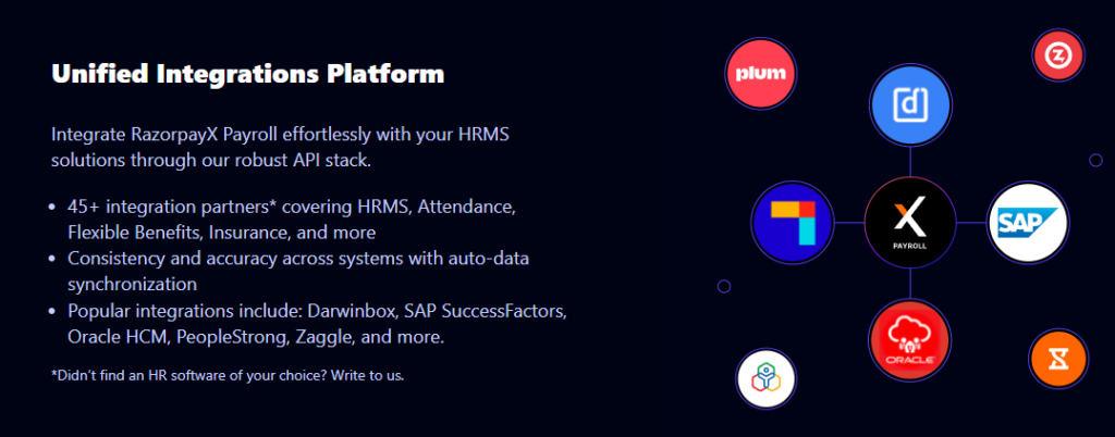 Razorpayx Payroll Unified Integrations Platform Connecting Darwinbox, Sap, Oracle Hcm, And Peoplestrong Via Api Stack