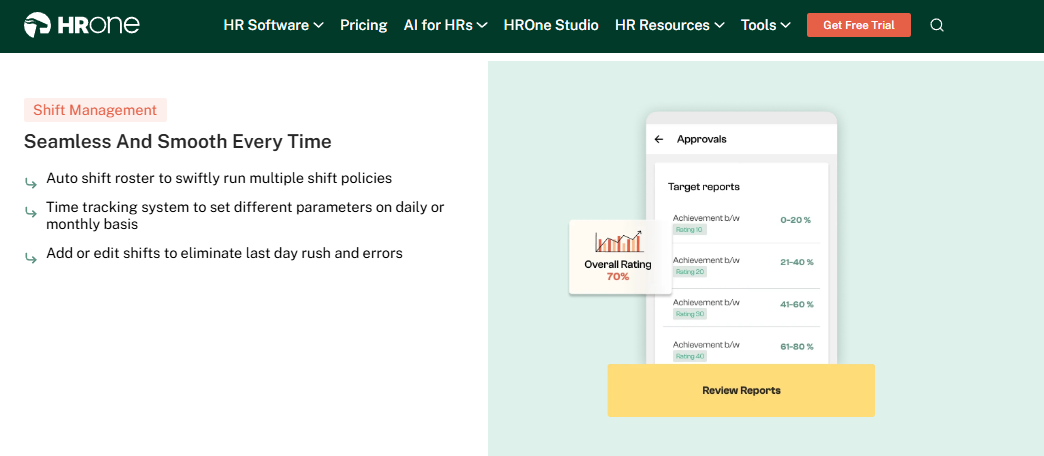 Hrms Software Hrone Hrone Shift Management Screen Showing Auto Rostering And Time Tracking For Restaurant Hr Software