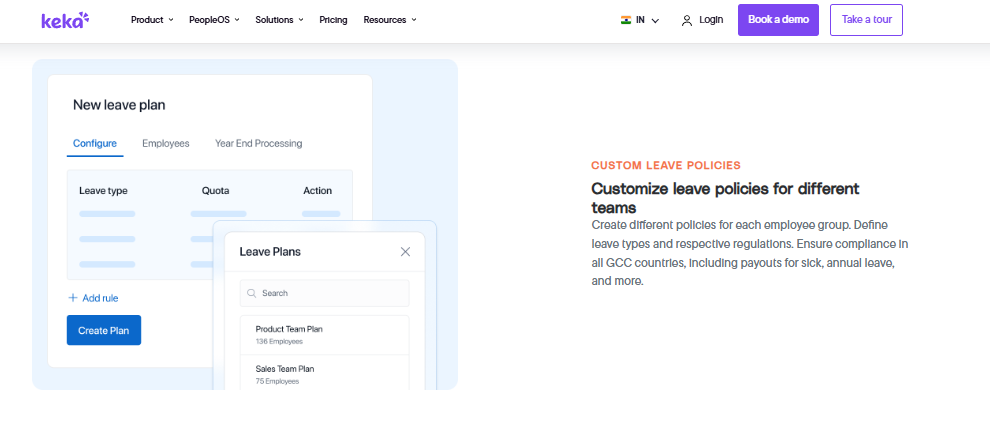 Hrms Software Hr Software Keka New Leave Plan Screen Configuring Leave Types, Quotas And Year-End Processing For Employee Groups