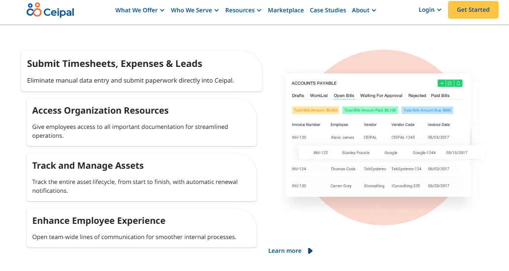 Hrms Software Hr Software Ceipal Timesheet, Expense And Accounts Payable Screen Converting Approved Contractor Hours Into Client Vendor Invoices