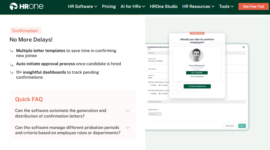 Hrms Software Hr Software Hrone Confirmation Module With Letter Templates, Auto-Initiated Approvals And Dashboards Tracking Pending Confirmations